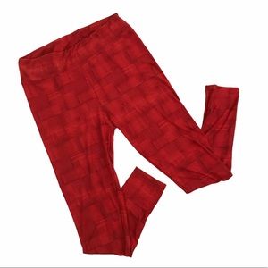 LulaRoe Red Hi Rise Tall & Curvy Leggings